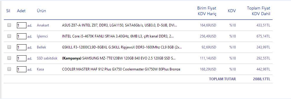  6970 GPU'ya gidecek bir sistem