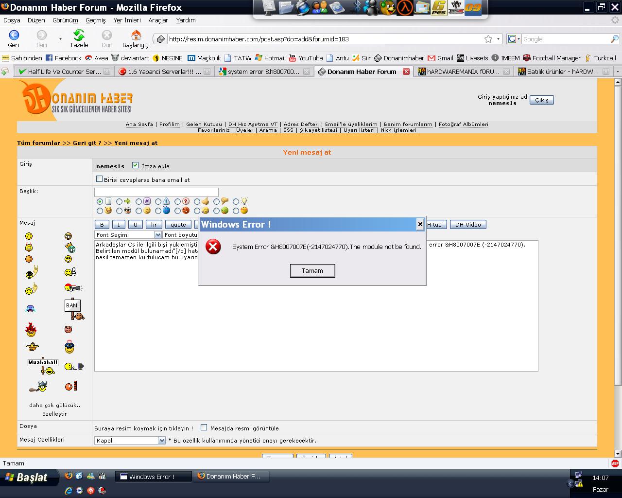  System Error biri yardım etsin:(