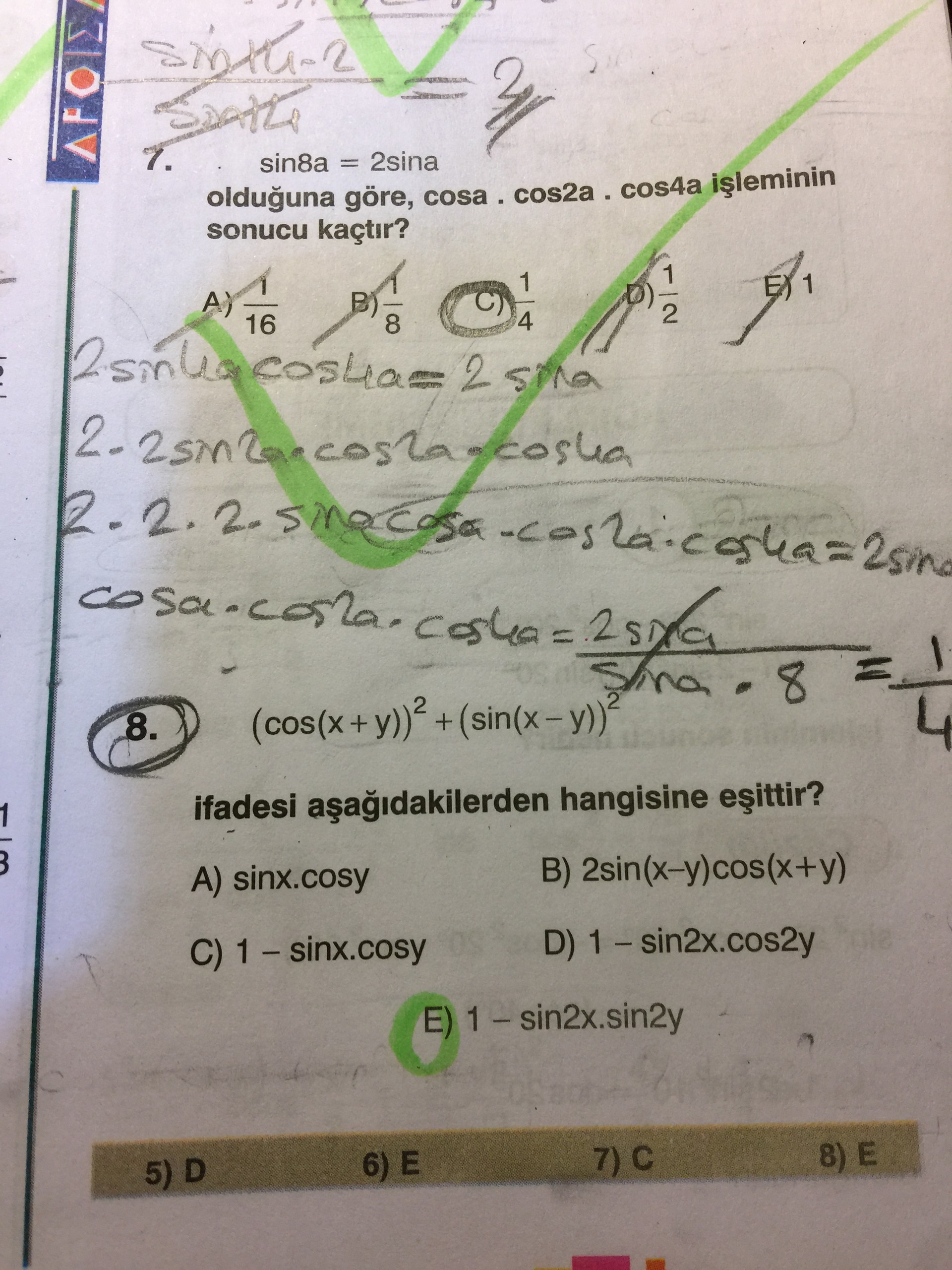 2 Apotemi Trigonometri Sorusu