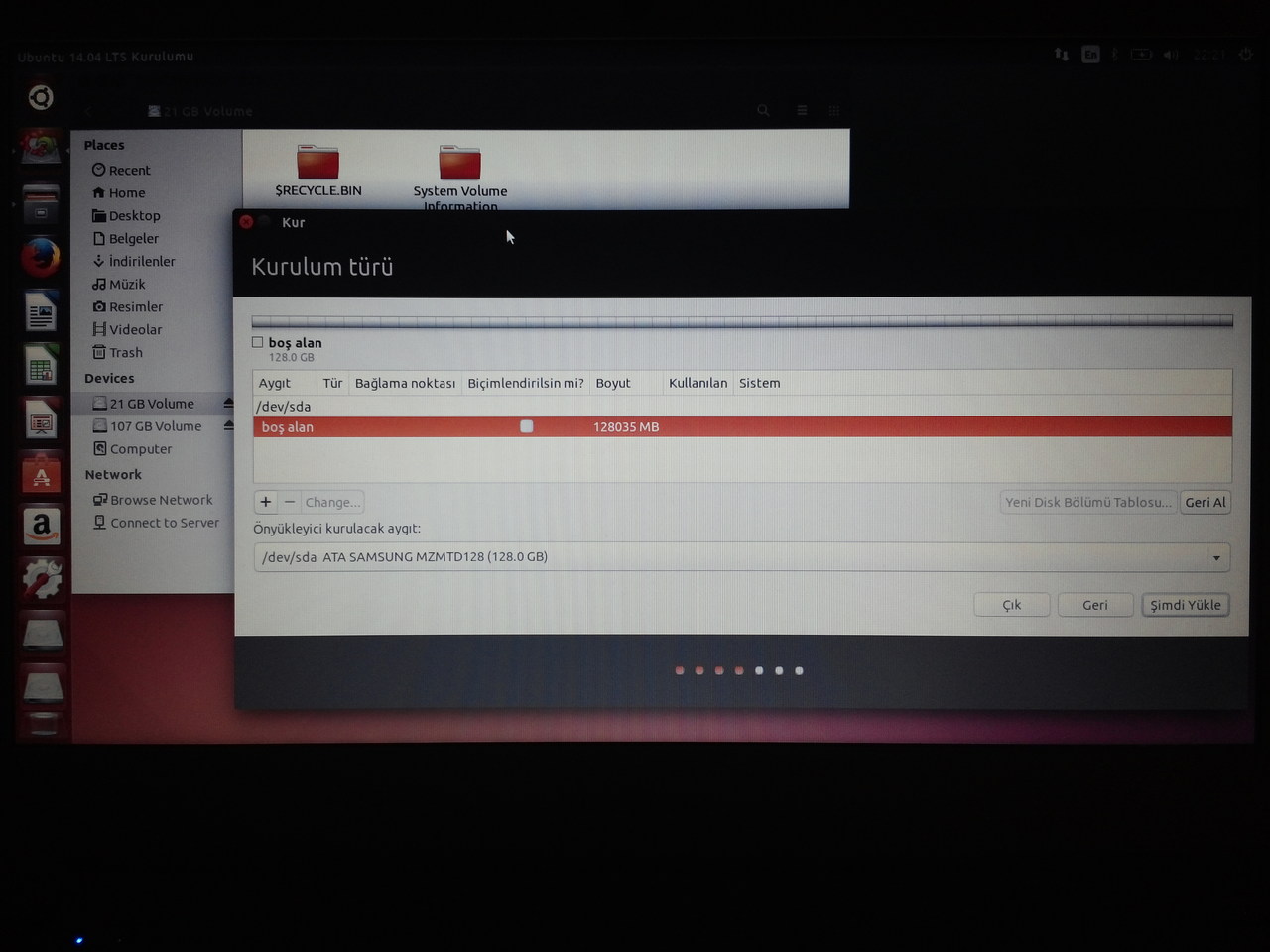 Ubuntu windowsun yanına kurulmuyor ?