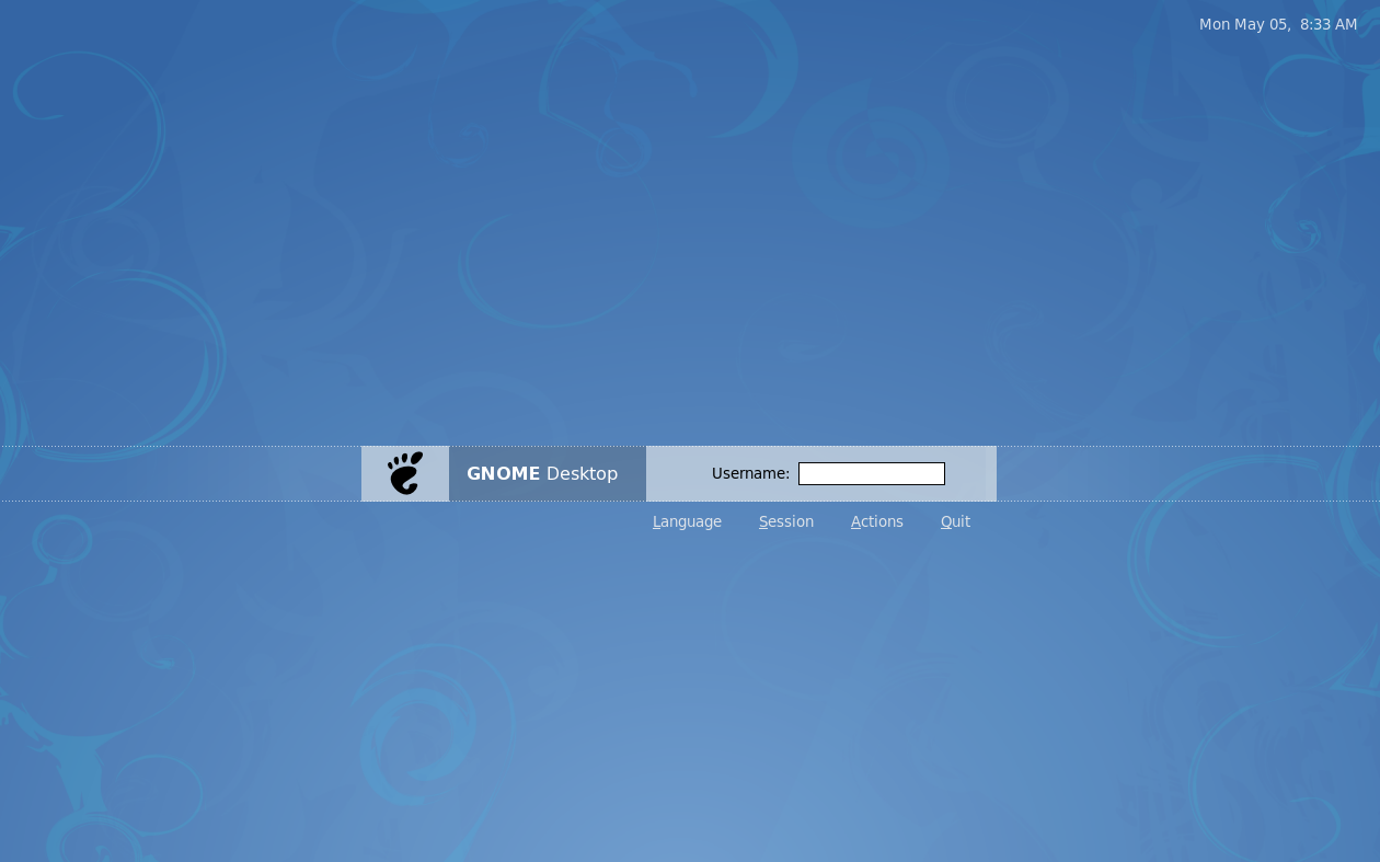 Gnome display manager. Окно авторизации пользователя Linux Gnome.