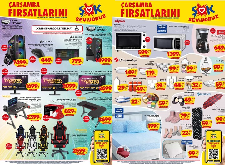 Haftaya ŞOK marketlerde oyuncu kasaları, monitörler ve oyuncu koltukları var