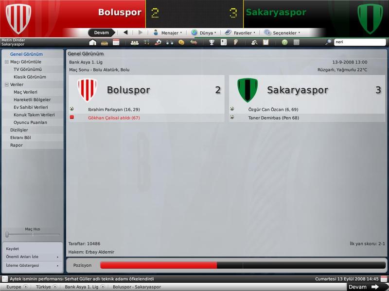  Football Manager 09 Kariyer - Sakaryaspor