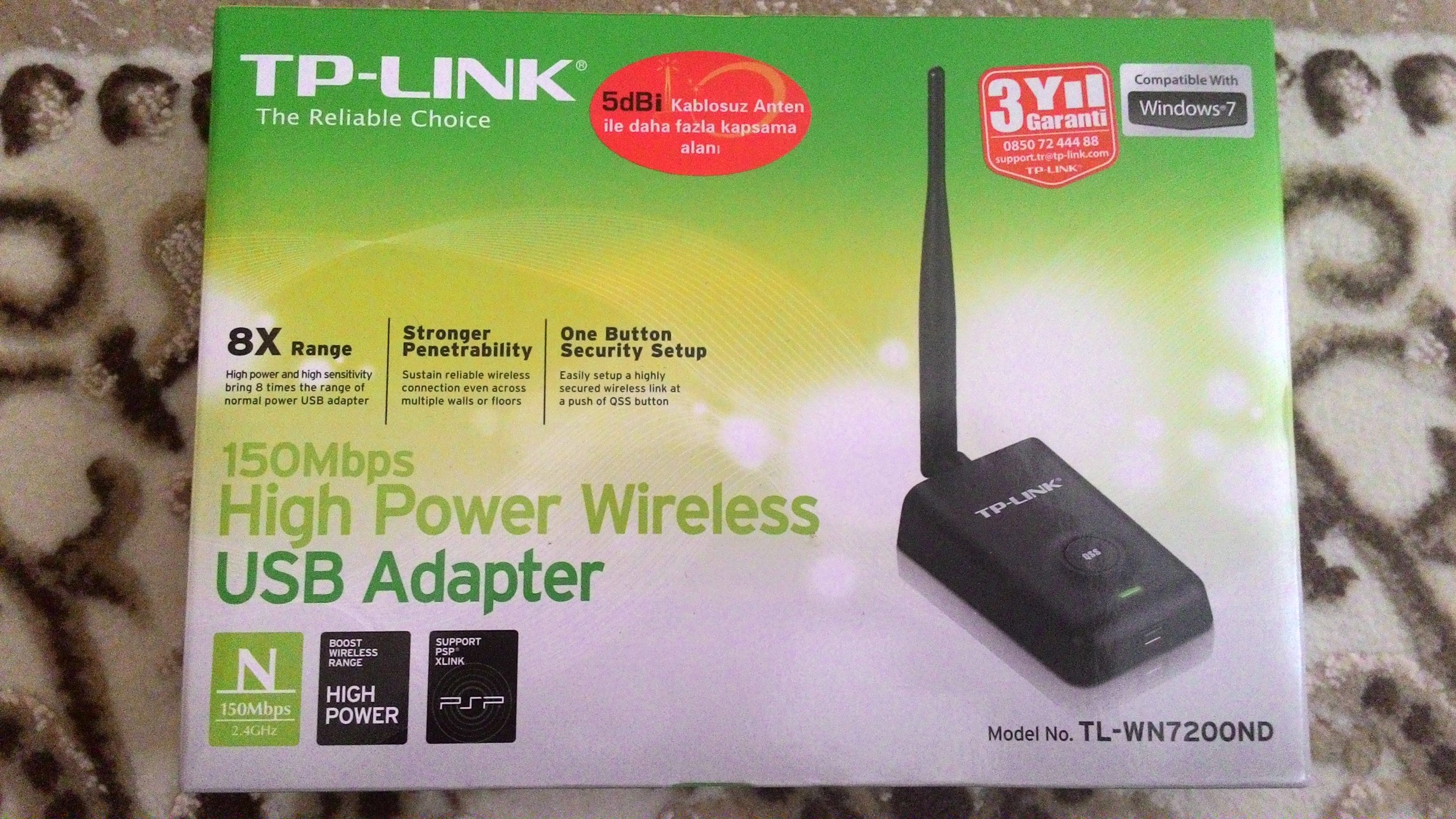  TP-Link TL-WN7200ND 150 Mbps Wireless USB Adaptör