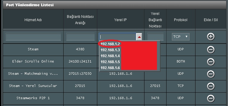  ASUS DSL - N14U : Port Yönlendirme ve İstemci Listesi Hatası