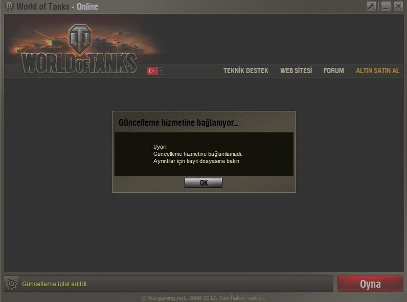  WORLD OF TANKS GÜNCELLEME SORUNU