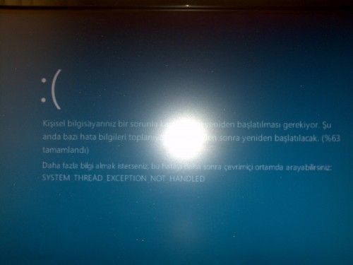  SYSTEM_THREAD_EXCEPTİON_NOT_HANDLEND ( HATASI )