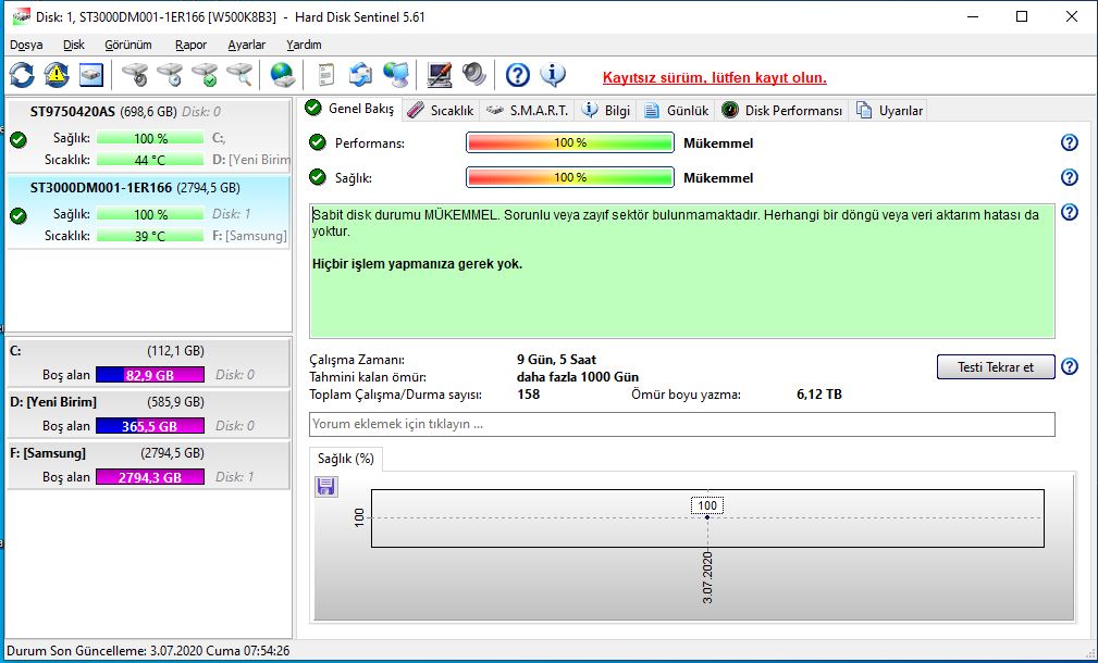 Samsung D3 3 TB - 3,5" HDD- 2 adet