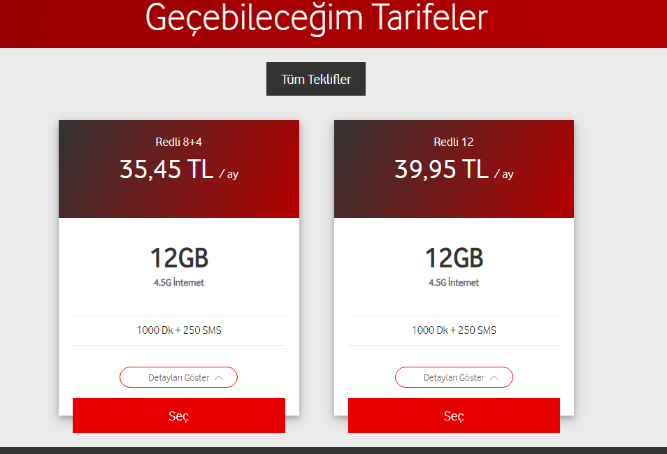 Vodafone Red Tarifeleri Ve Pass Özellikleri//