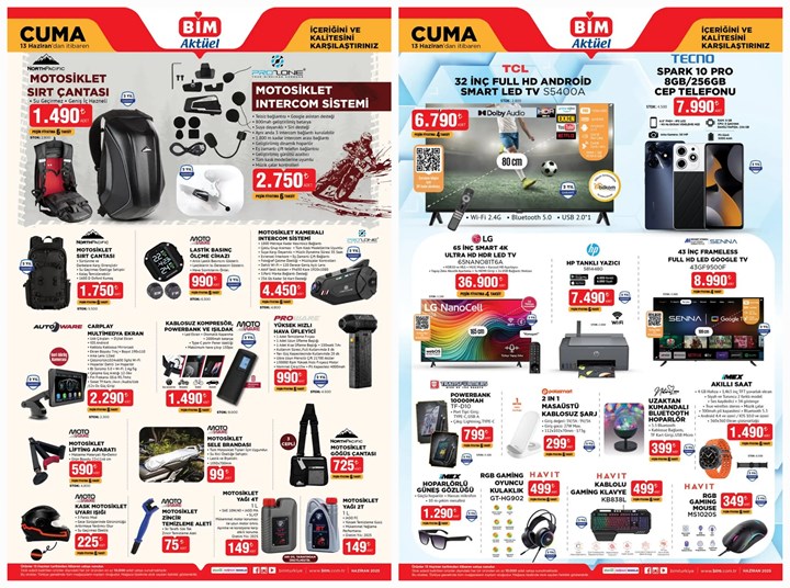 BİM marketler kameralı motosiklet intercom ve hava üfleyici satacak