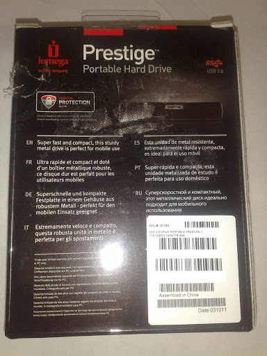  Iomega Prestige Portable 1TB USB3.0