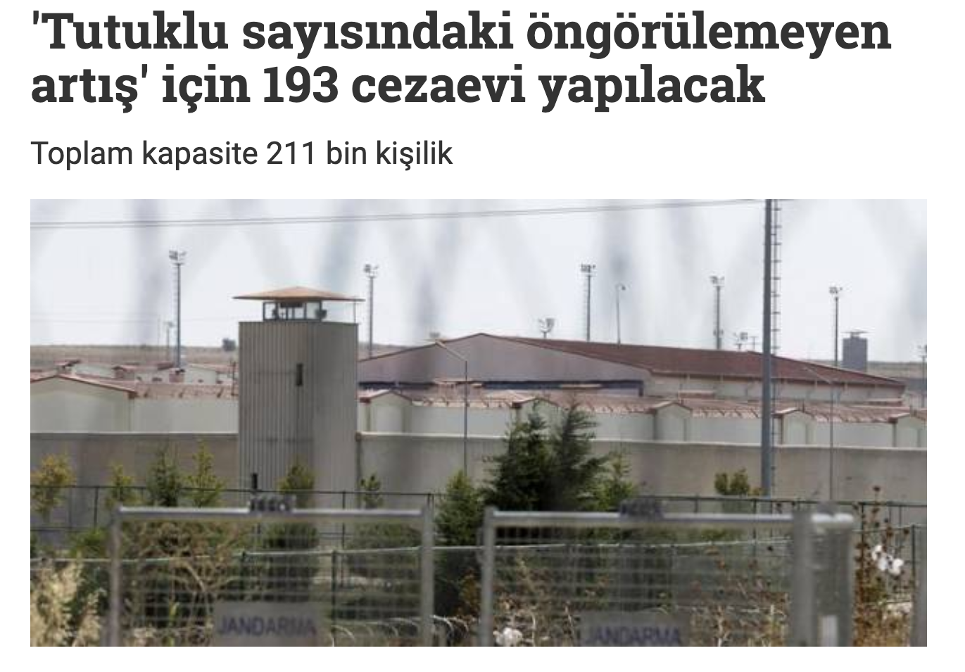 AKP Mujdeledi! Yeni Cezaevleri Geliyor