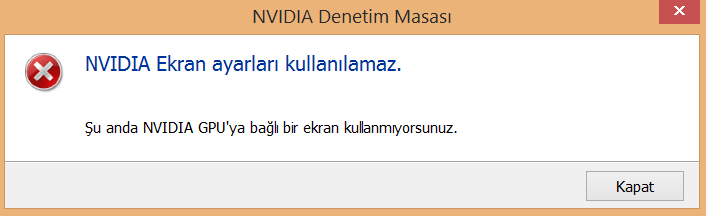  Dahili Ekran Kartını Devredışı Bıraktığımda Karşılaştığım Sorunlar-Yardım Lütfen