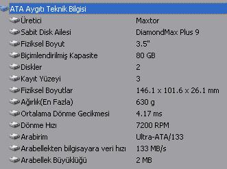  Satılık 80 GB IDE Maxtor 30 YTL