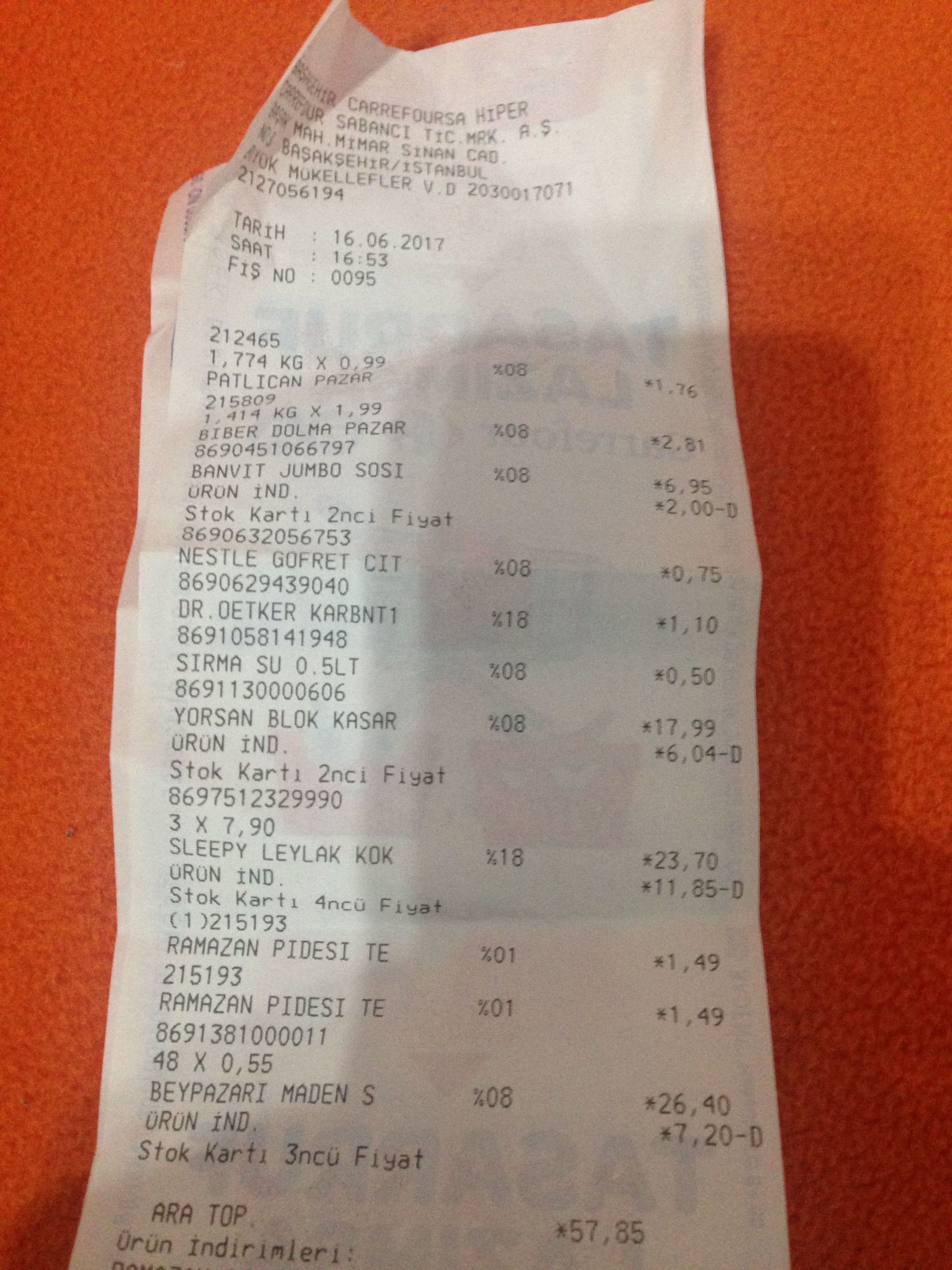 Yörsan Taze Kaşar 700 gr 11,95 / Beypazarı Soda 40 Kuruş / Carrefour