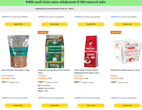 Amazon TEMEL TÜKETİM & GIDA & TEMİZLİK ve KOZMETİK ÜRÜNLERİ FIRSATLARI