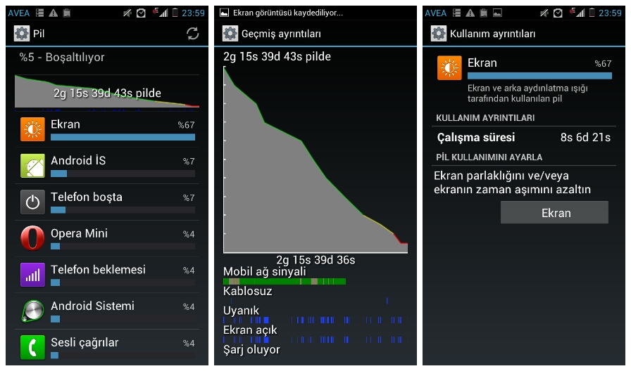  IOS- Android batarya kullanım istatistikleri