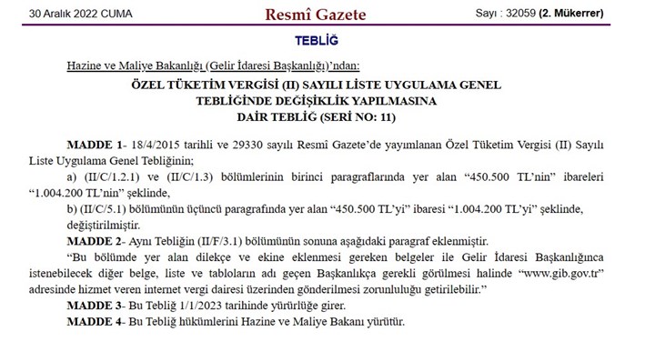 Engelliler için ÖTV muafiyetli araç alımında 2023 için yeni üst limit açıklandı