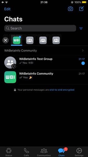 WhatsApp sohbet listesinizin en üst kısmına yeni bir araç çubuğu geliyor