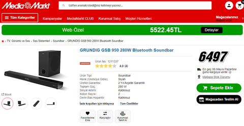 Grundig GSB 950 Soundbar- 2+1- Atmos- 280 W