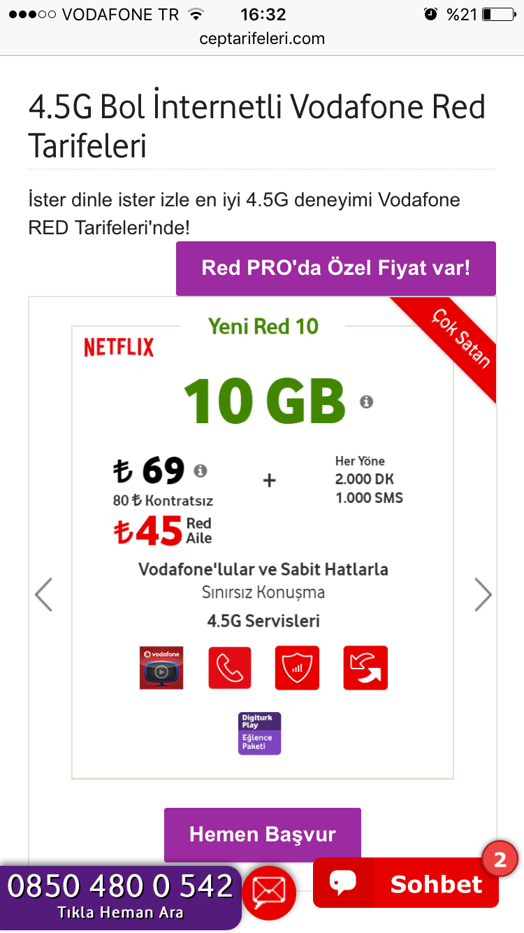 Det er billigt film serviet Vodafone red 10 gb 45 tl ye nasıl geçerim. | DonanımHaber Forum