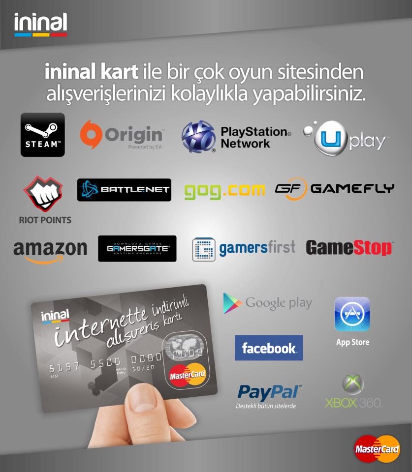  PSN alıs verişi için ininal kart