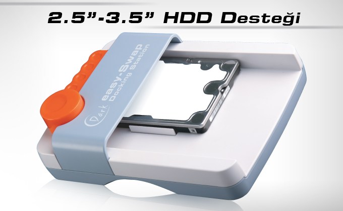  Dark Easy Swap USB3.0 2.5/3.5” SATA Tek Tuş Yedekleme Yatay Docking Station
