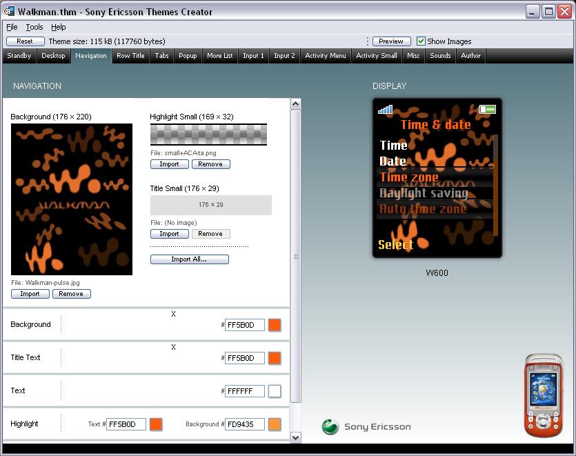  Sony Ericsson Themes Creator (Tema yapma ve düzenleme programı)