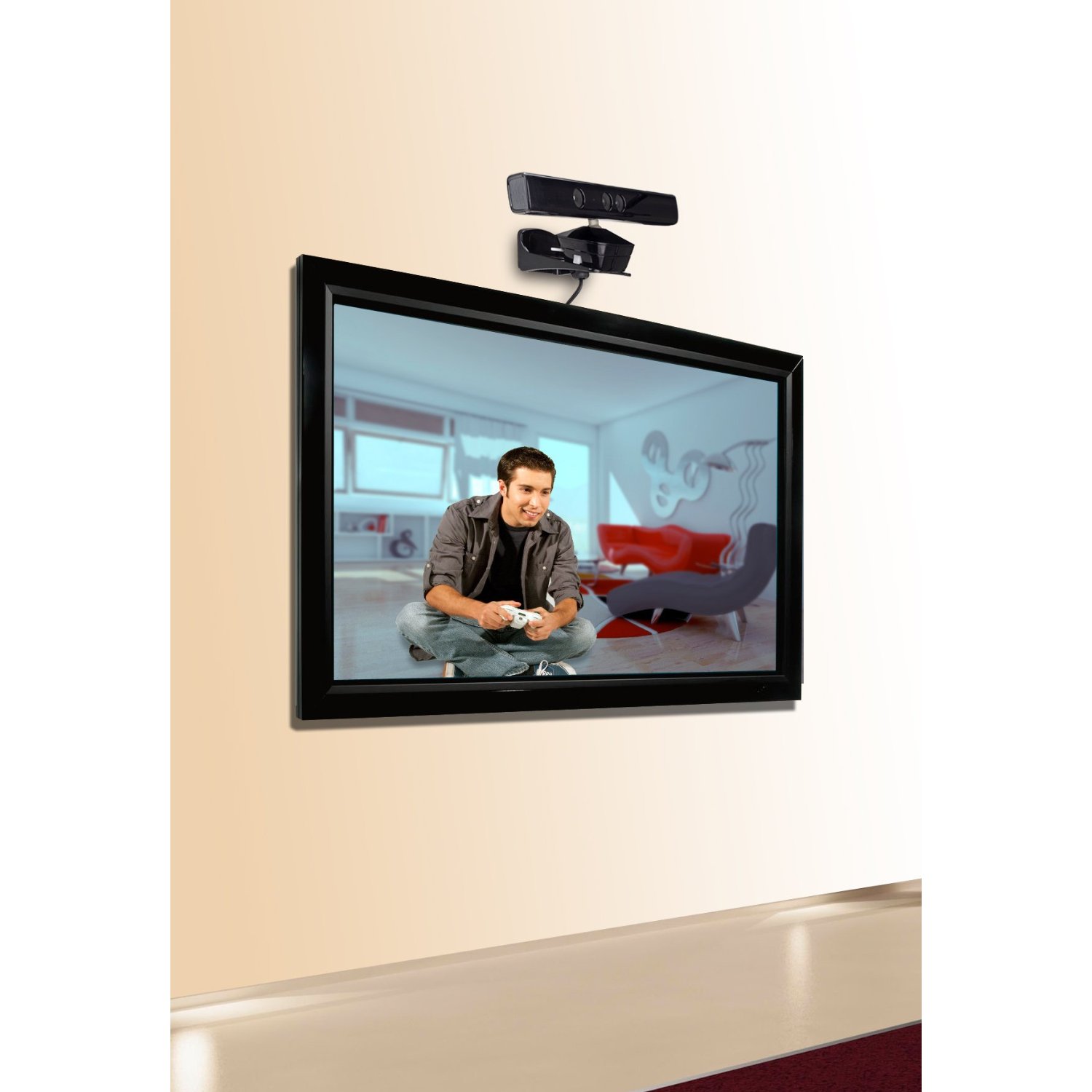 Как установить премьер на телевизор. Проектор с Kinect. Телевизор с кинектом. Кинект над телевизором. Мини сенсор телевизор.