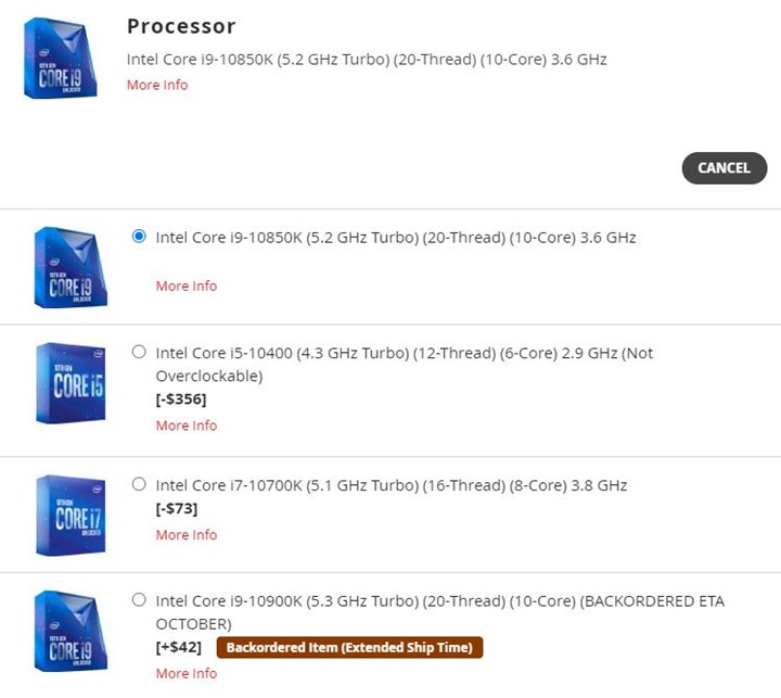 Intel Core i9-10850K’nın fiyatı sızdı
