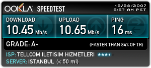 Tellcom'dan QuikNet'le evlere Fiber Optik bağlantı ile 5 Mbit/sn hızında kotasız hizmet aylık 29 Ytl