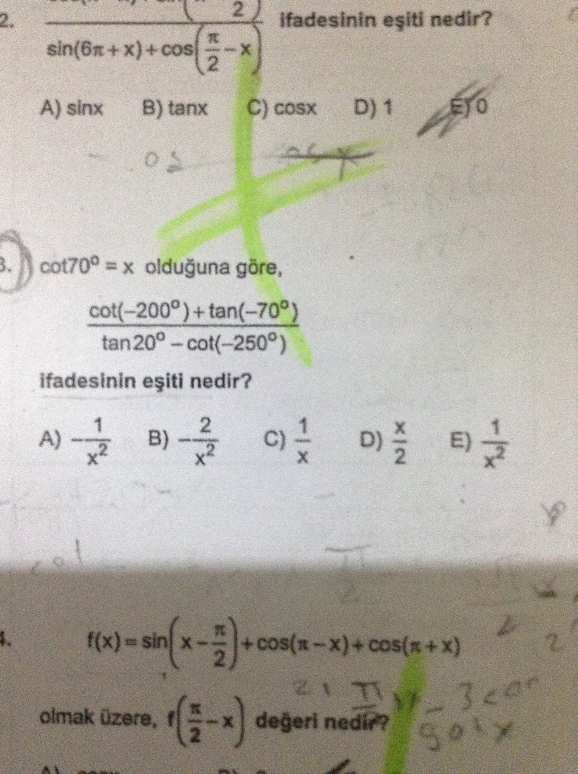  Yapamadığım trigo soruları ( zor değil )