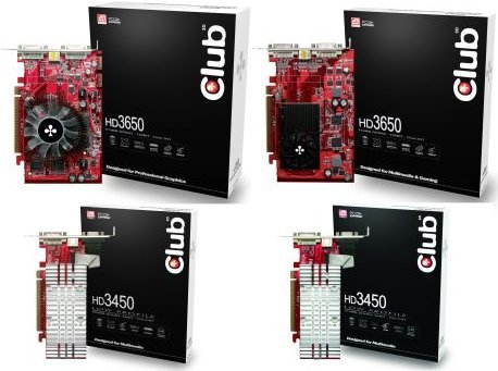  ## Club3D Radeon HD 3400 ve 3600 Serisi Ekran Kartlarını Duyurdu ##