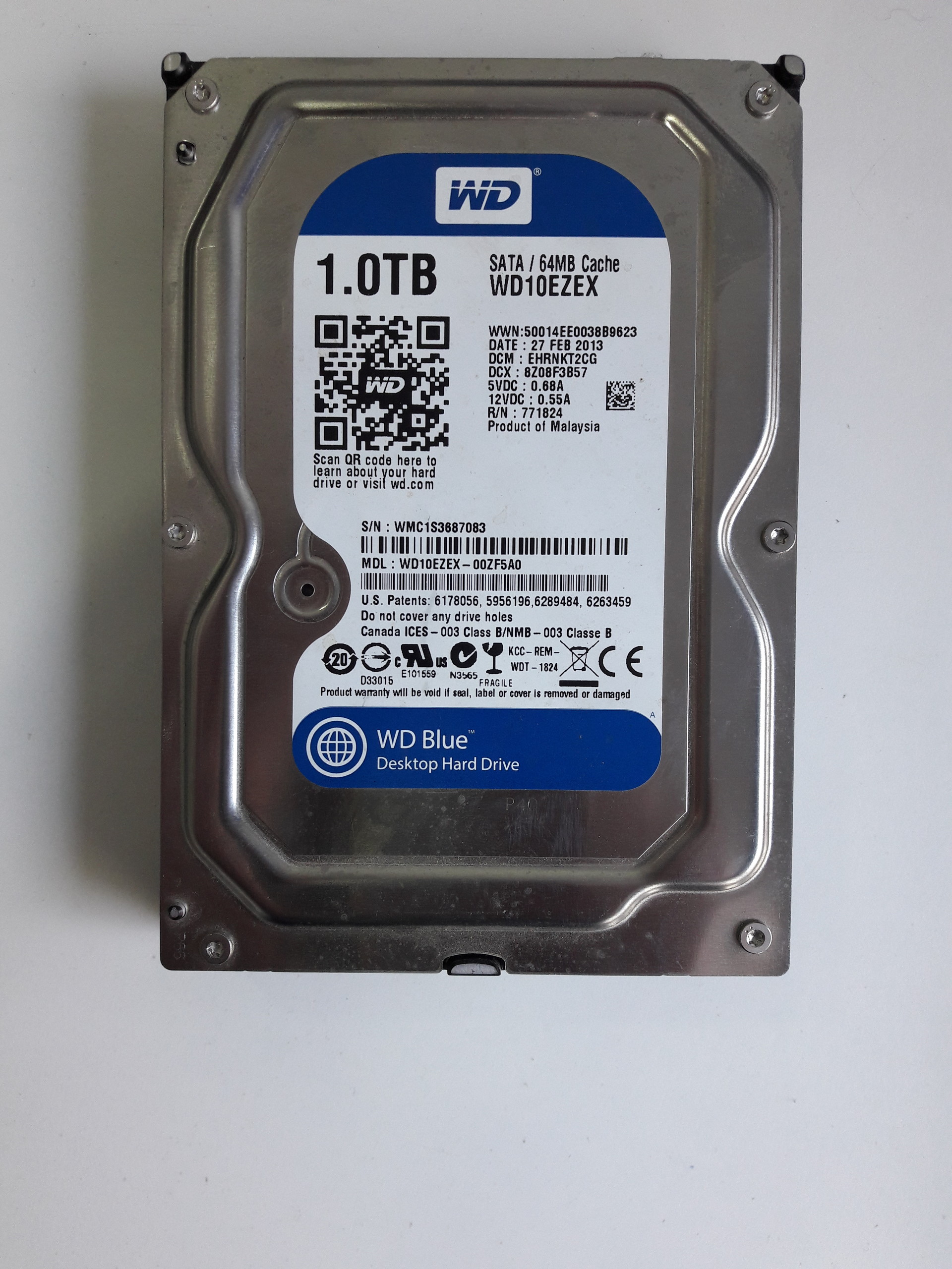 Sata wd10ezex. WD Blue 1tb.