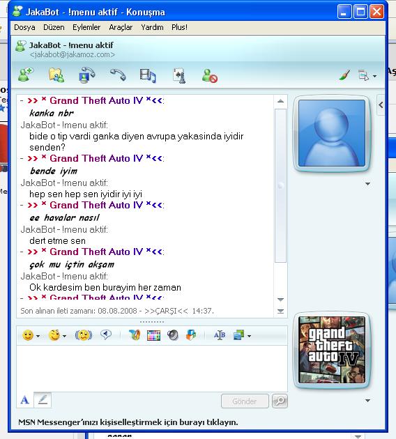  >>> MSN ROBOTU KÜFÜRBAZ ÇIKTI AMA KANKA OLDUK :D SS'Lİ