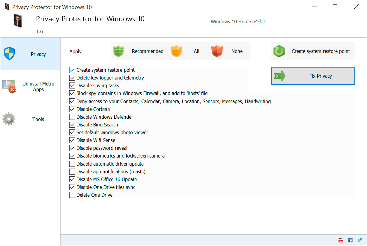 privacy protector 1.0 for windows 10