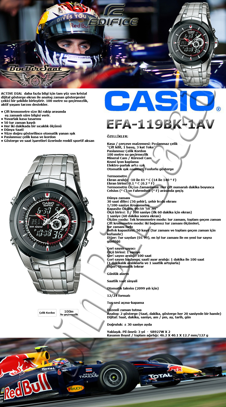  CASIO EFA-119BK-1AVDR inceleme