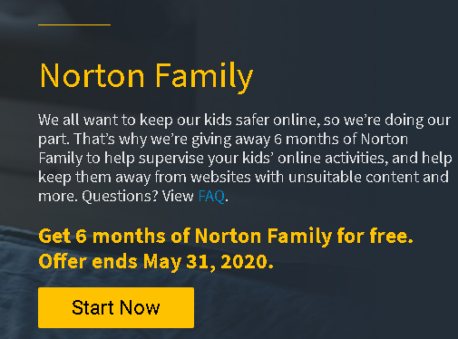 NORTON FAMILY 6 aylık lisans ücretsiz