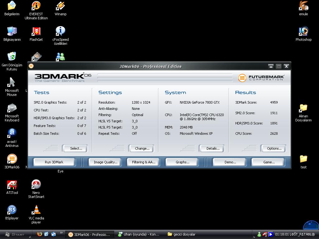  3DMARK06 TESTLERİ... Hayırlı Uğurlu Olsun