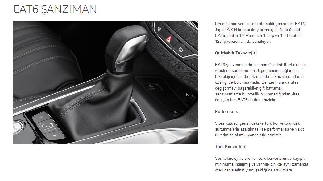  Yeni, Hızlı, Ekonomik EAT6 Tam Otomatik Şanzıman (Peugeot)