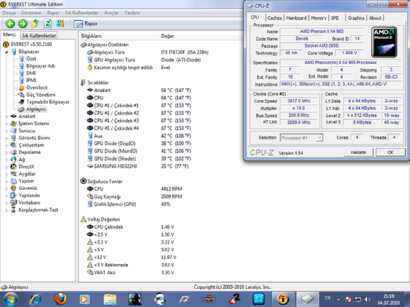  AMD PHENOM II OC KULÜP -EFSANELER ÖLMEZ SADECE ŞEKİL DEĞİŞTİRİR-- 4.93 / 4.54 GHZ