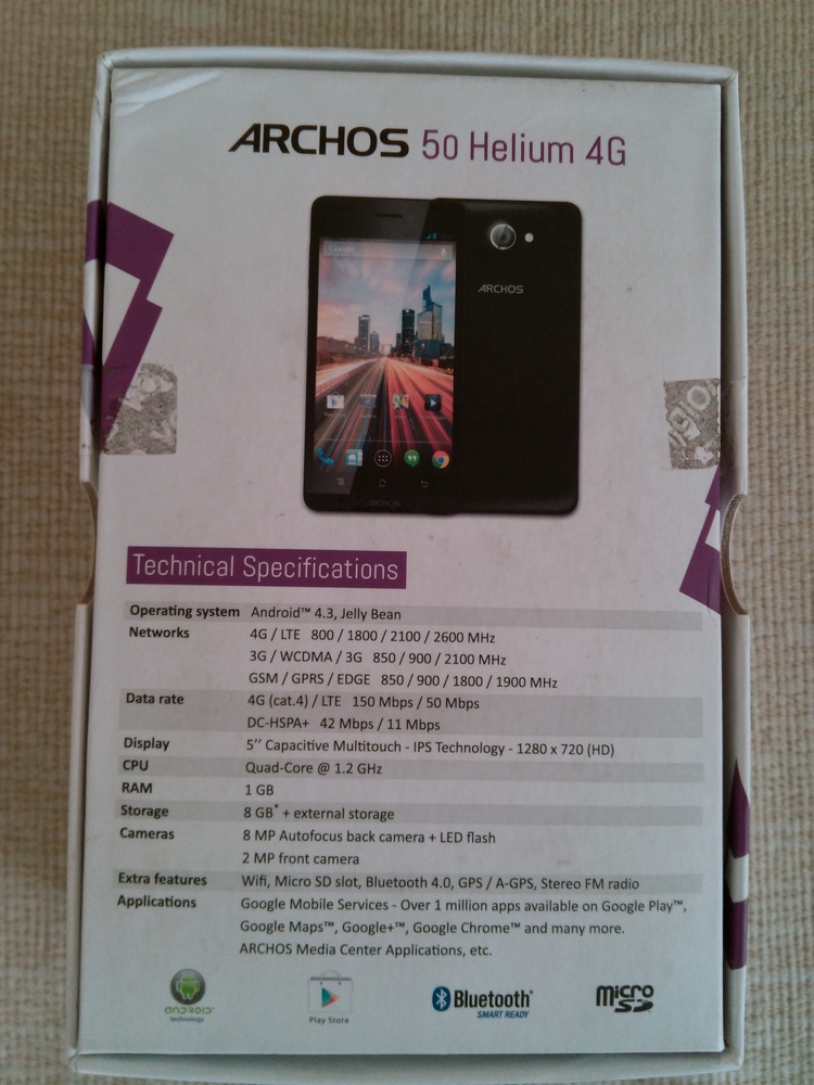  KAYITLI::Archos 50 Helium 4G, Snapdragon MSM8926 Quadcore, Adreno 305,  5 inç IPS HD ekran
