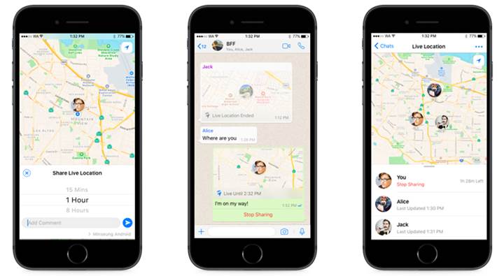 WhatsApp’a canlı konum paylaşma özelliği geliyor