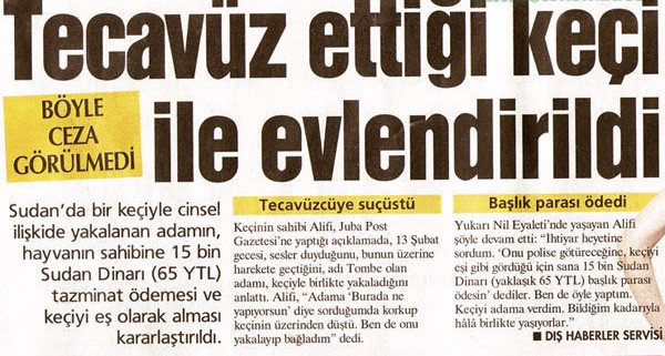  Tecavüz Ettiği Keçi İle Evlendirildi