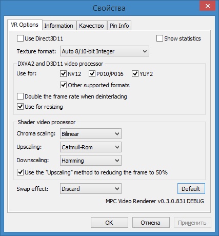mpc hc 64 bit madvr 4k settings