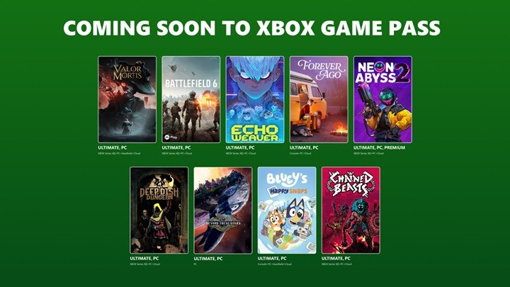 Xbox Game Pass'e gelecek yeni oyunlar açıklandı: Battlefield 6 ve dahası
