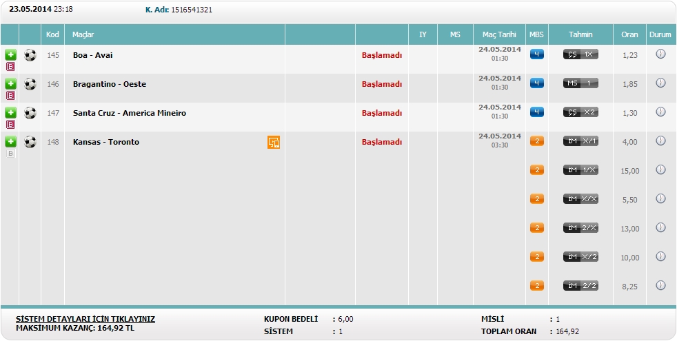  Arkadaslar yeni bir sistem test ediyorum (gercek parayla oynanmıcak)