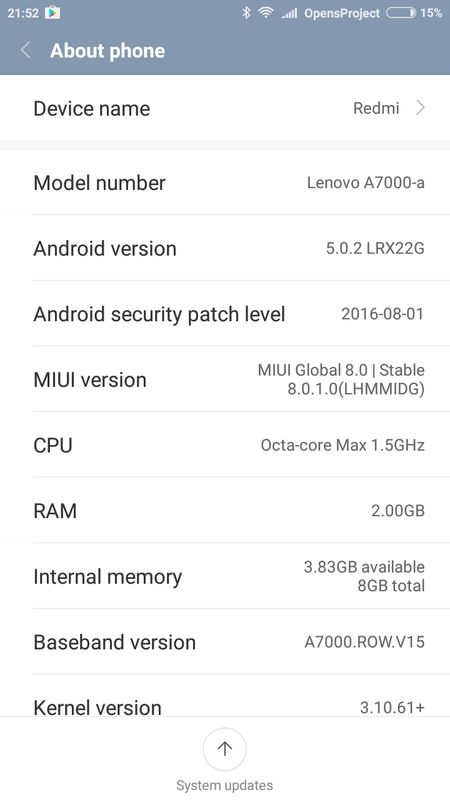  Miui V8.0.1.0 Global Stabil for Lenovo A7000 By El7is