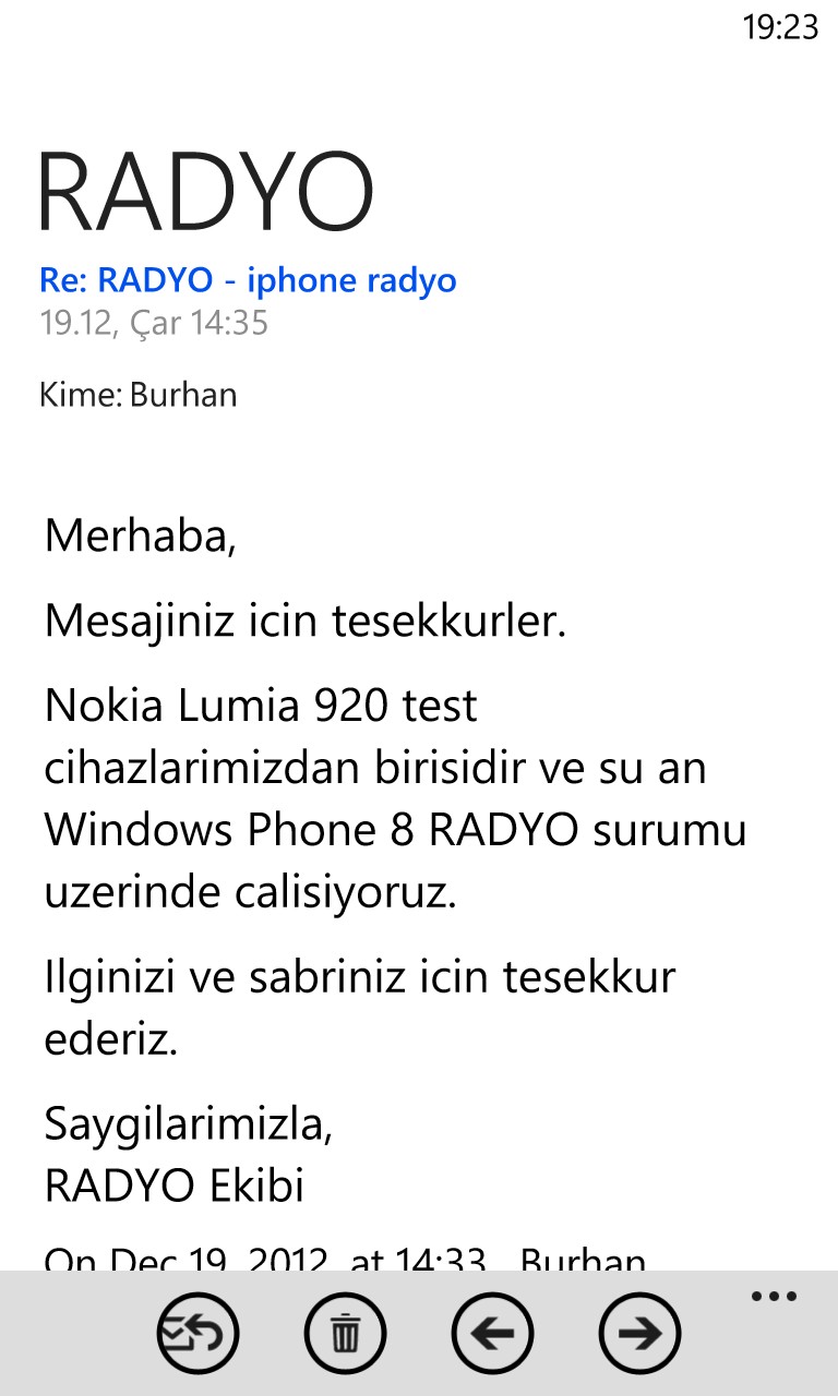  iphone RADYO uygulaması yakında lumia 920'de