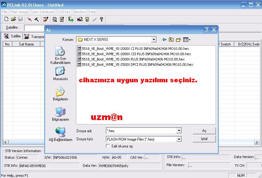  next YE 2000X CI PLUS YAZILIM YÜKLEME NASIL?
